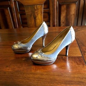 Nine West wing-tip stiletto platform heels